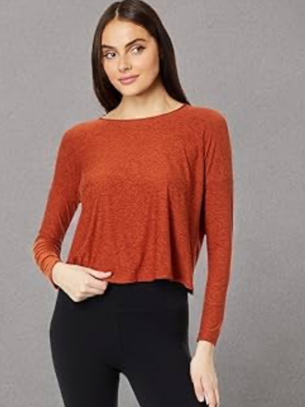 Long Sleeve Open Back Women’s Top - Rust